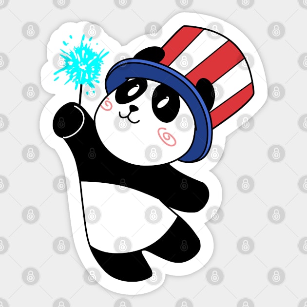 Patriotic Panda Sticker by JenjoInk